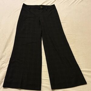CAbi Black Plaid Wide-Leg Pants